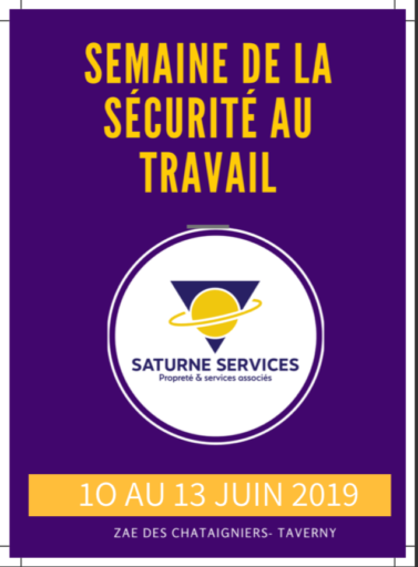 Le Groupe Saturne - Actualités - Semaine de la sécurité au travail - Affiche - Un univers de propreté - Nettoyage professionnel - Entreprise de nettoyage