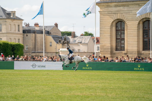 CHANTILLY, FRANCE - JULY 11 : Martin Fuchs riding Leone Jei takes 2nd place during the Rolex Grand Prix at the Masters of Chantilly, on July 11, 2021 in Chantilly, France. (Photo by Jessica Rodrigues/EEM)